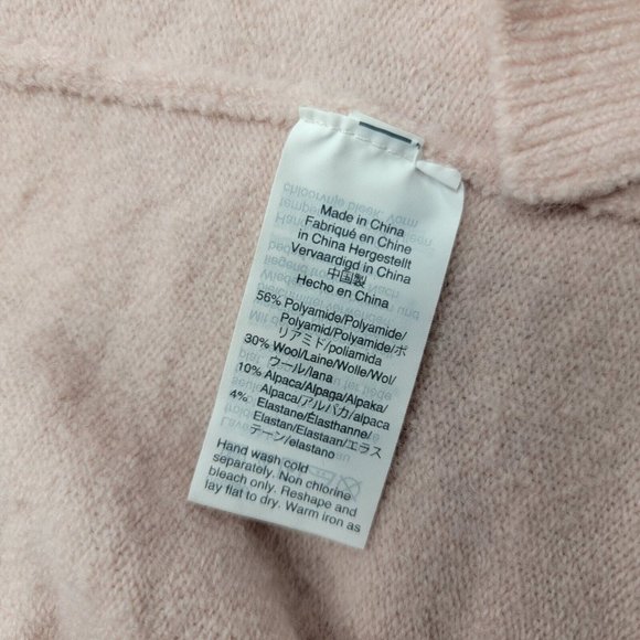 Madewell Small S Baby Pink Open‎ Wool / Alpaca Blend Pockets Women's Sweater - Picture 4 of 4